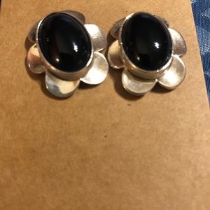 sterling silver and onyx earrings